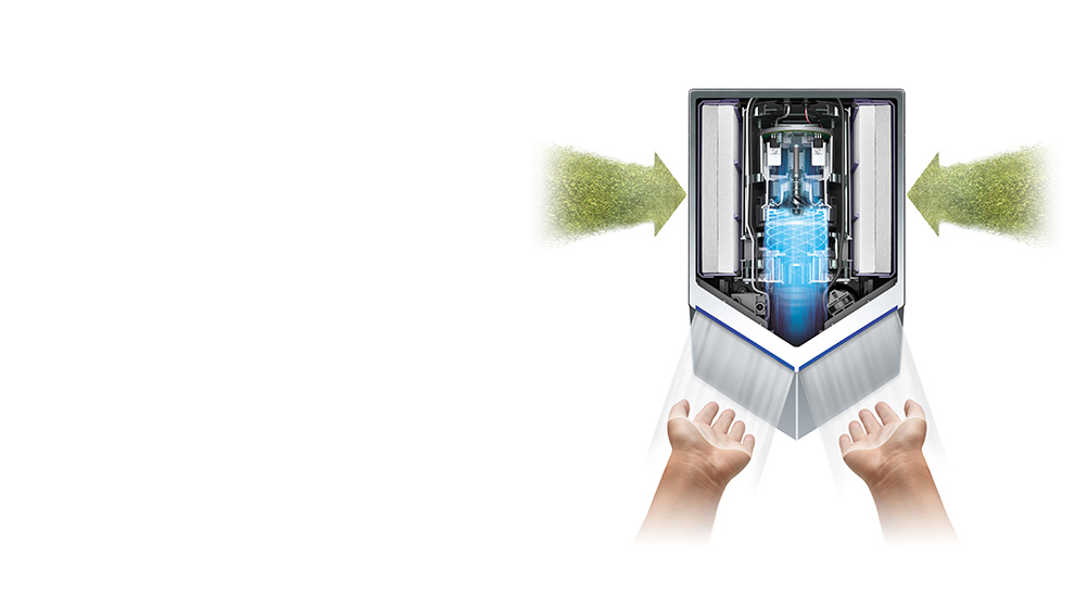 Rankų džiovinimas naudojant „Dyson Airblade V“ rankų džiovintuvą