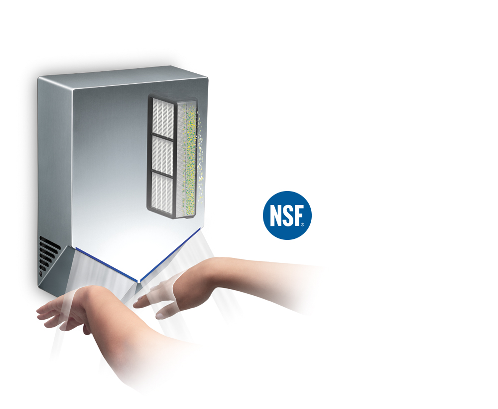 HEPA filter inside Airblade V hand dryer