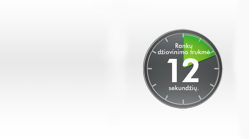 12 second dry time of a Airblade V hand dryer