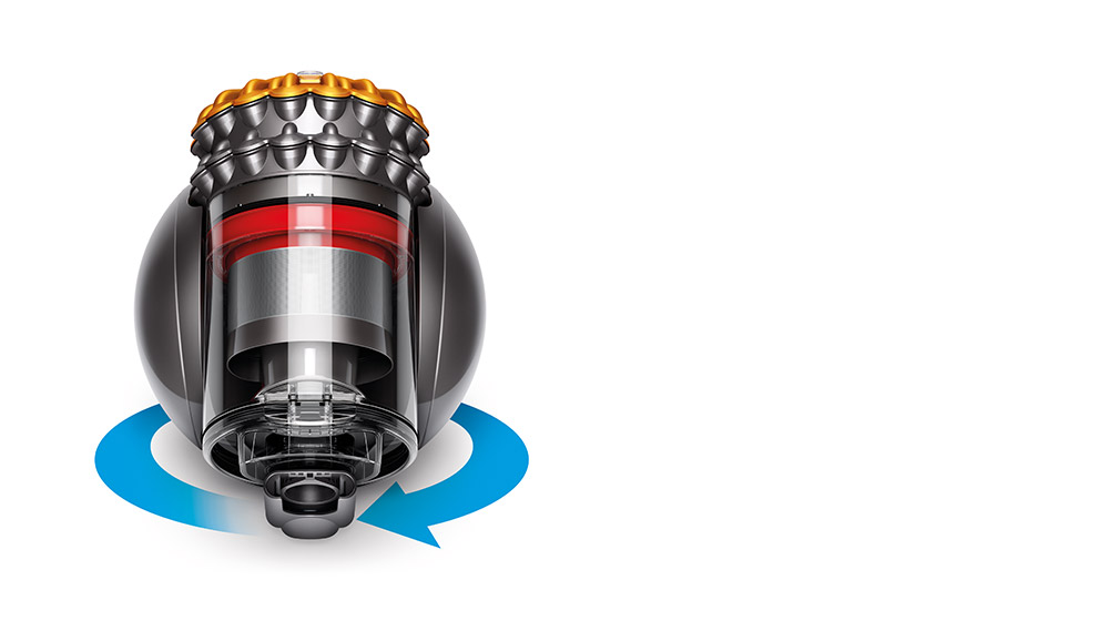 Dyson Ball™ cilindrinis dulkių siurblys savaime grįžta į pradinę padėtį.