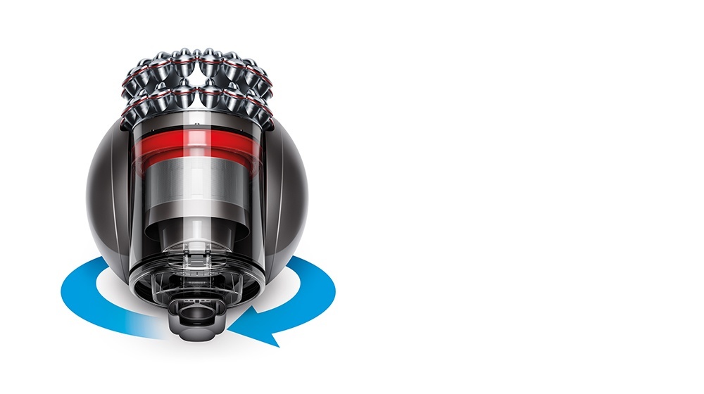 „Dyson Ball™“ cilindrinis dulkių siurblys, apsiverčiantis vietoje.